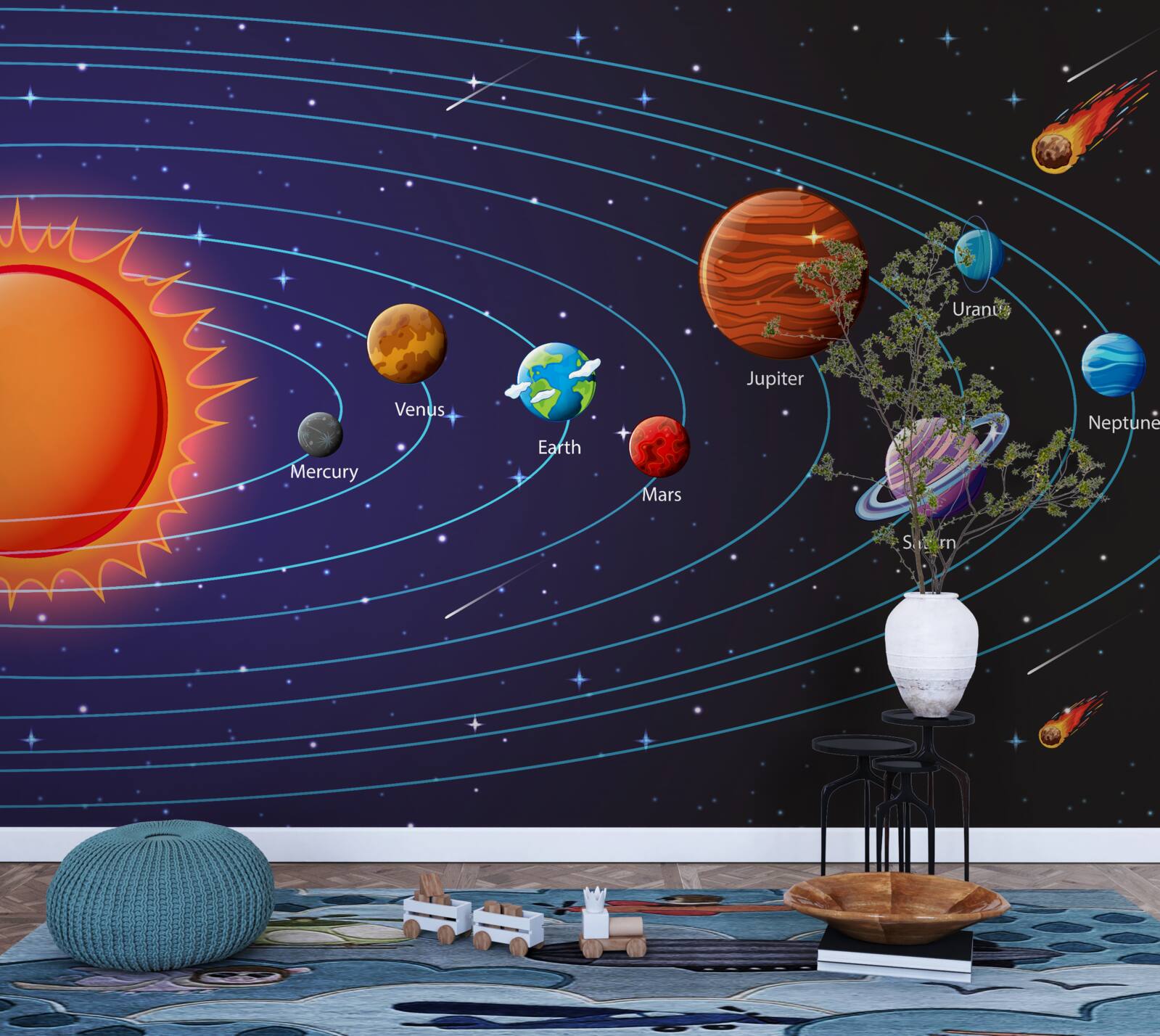 Fototapeten Planetensequenz im Raum