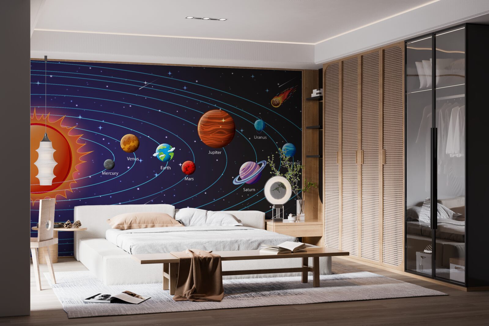 Fototapeten Planetensequenz im Raum