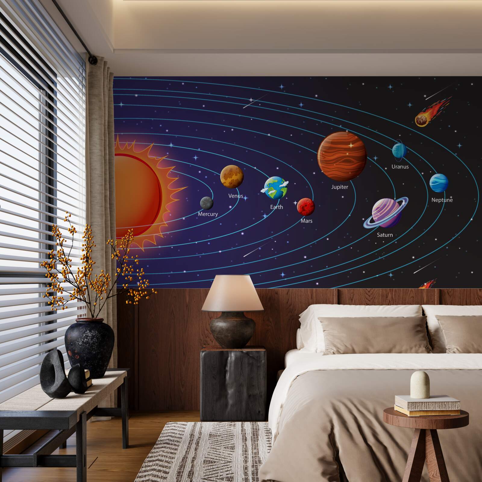 Fototapeten Planetensequenz im Raum