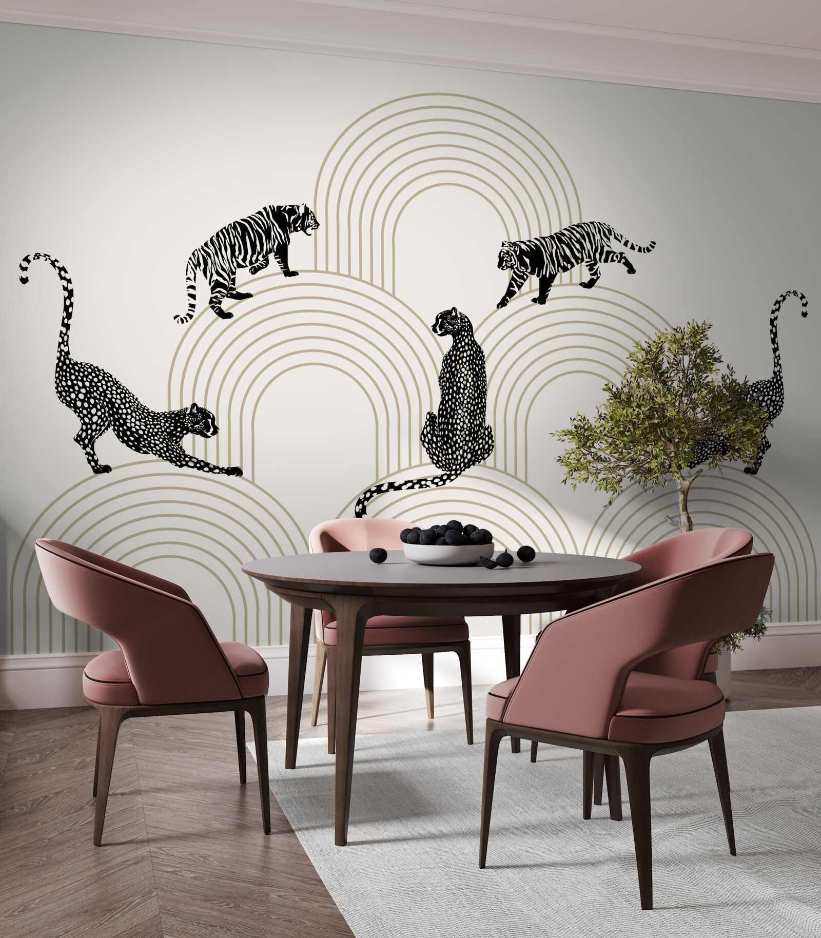 Fototapeten Tiger und Leoparden im Hochland