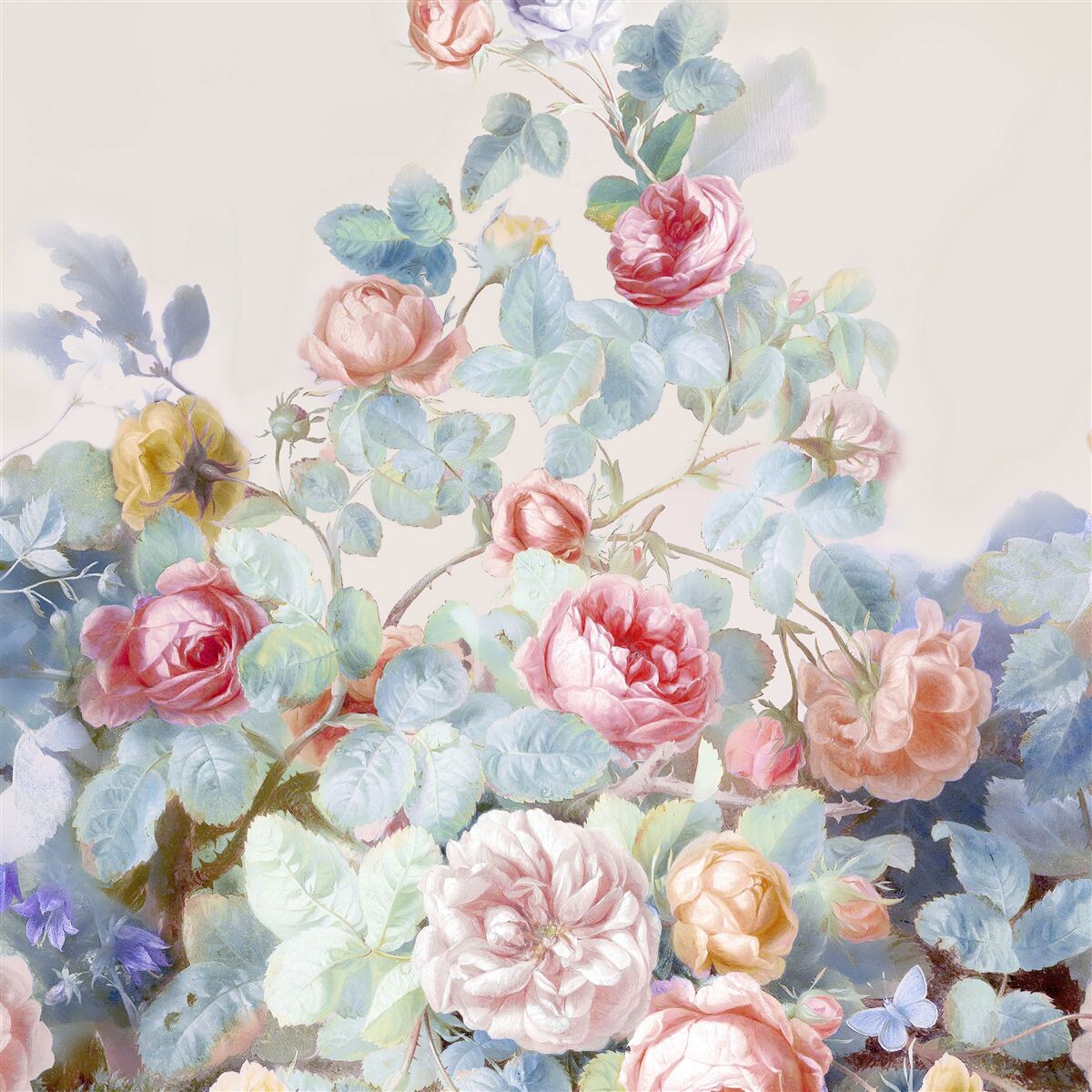 Fototapeten Mit Aquarell bemalte Rosenknospen