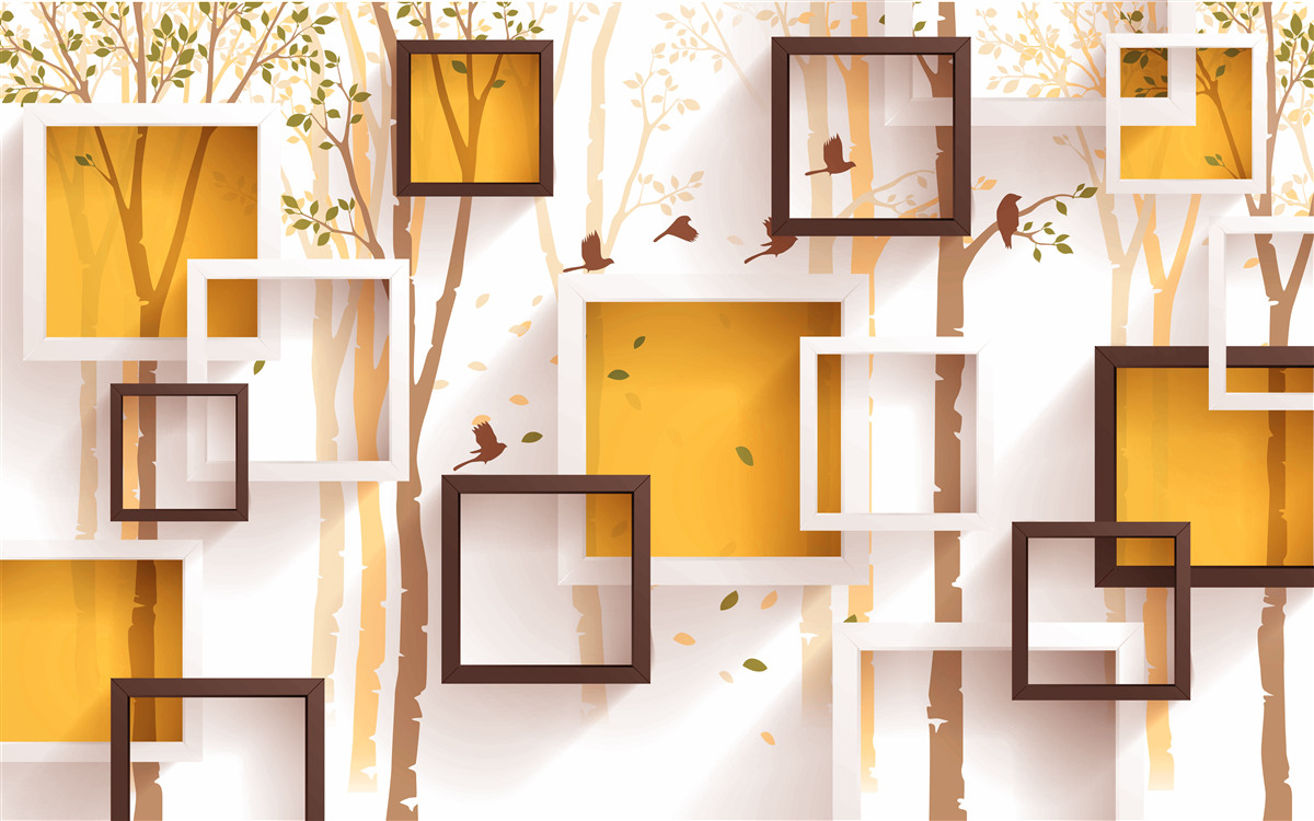 Fototapeten Abstraktion und geometrische Herbstformen