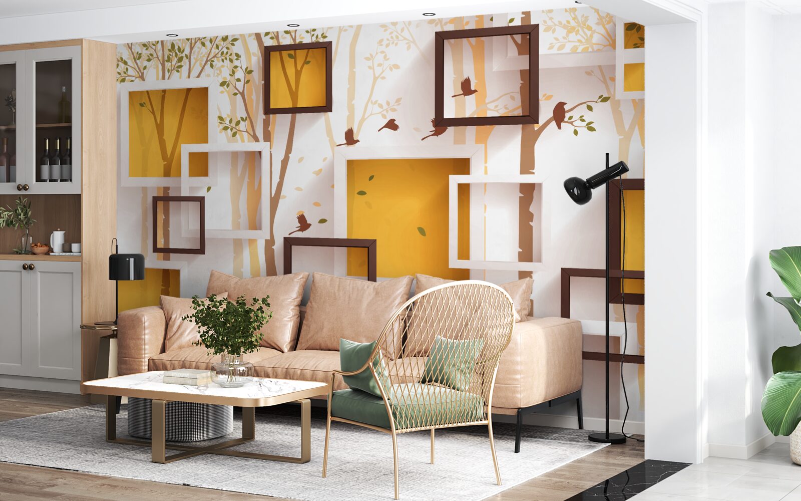 Fototapeten Abstraktion und geometrische Herbstformen