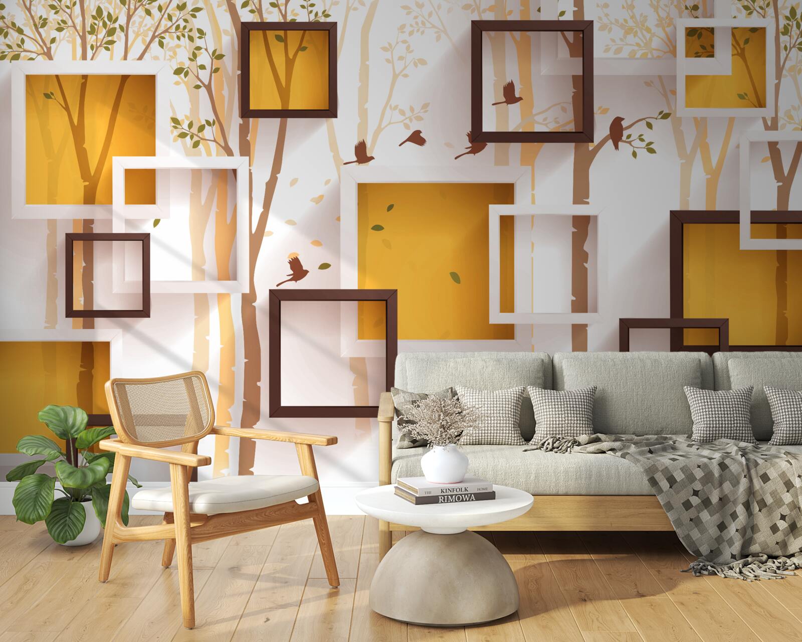 Fototapeten Abstraktion und geometrische Herbstformen