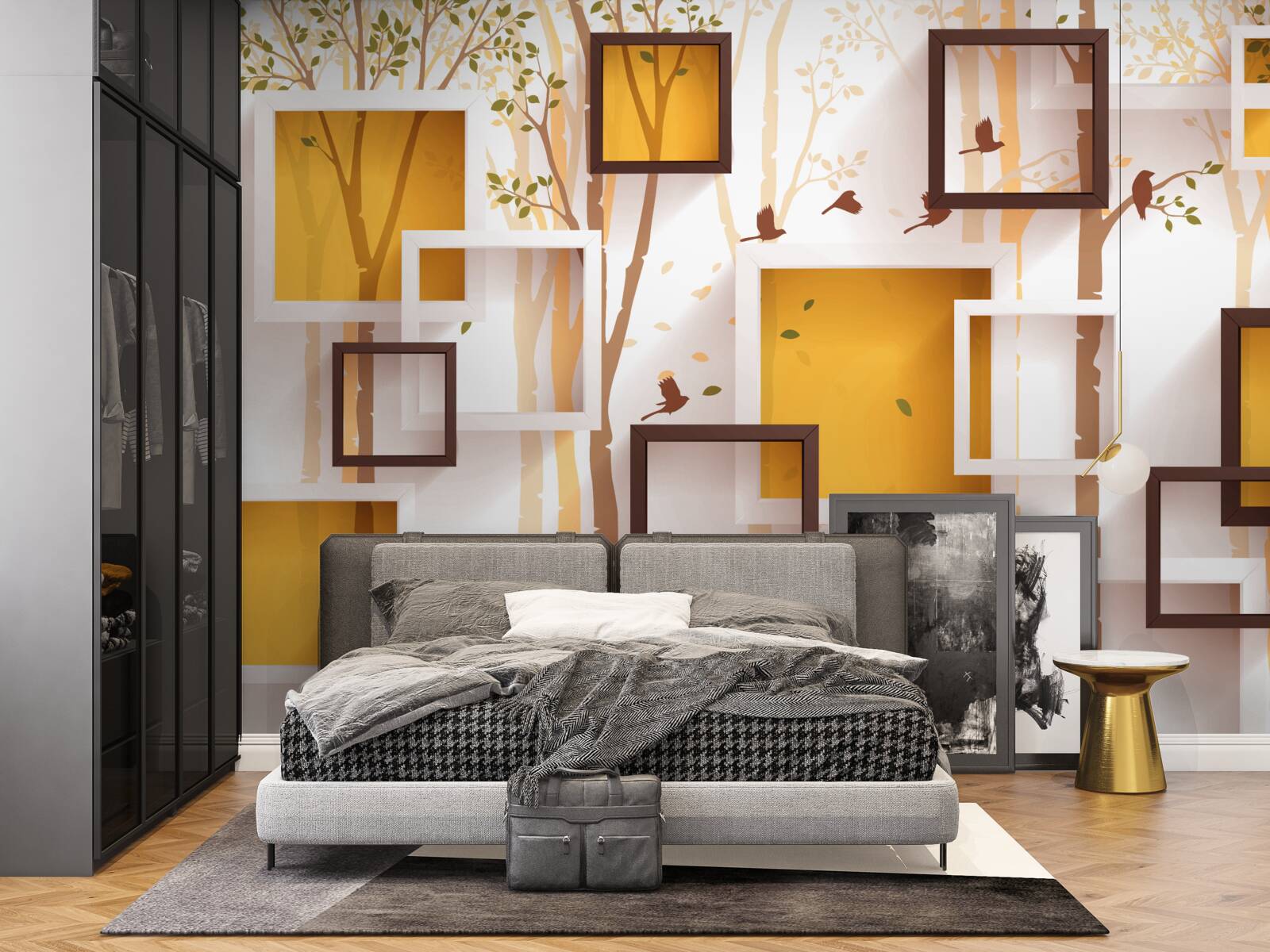 Fototapeten Abstraktion und geometrische Herbstformen