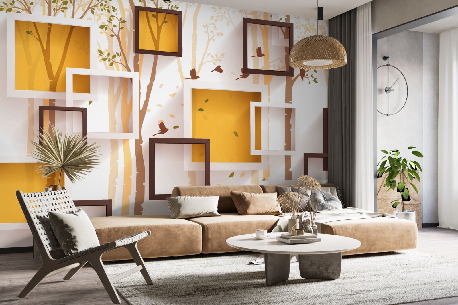 Fototapeten Abstraktion und geometrische Herbstformen