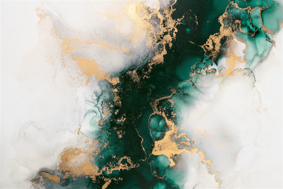 Fototapeten Weißer Marmor mit Schatten der Smaragdfarbe