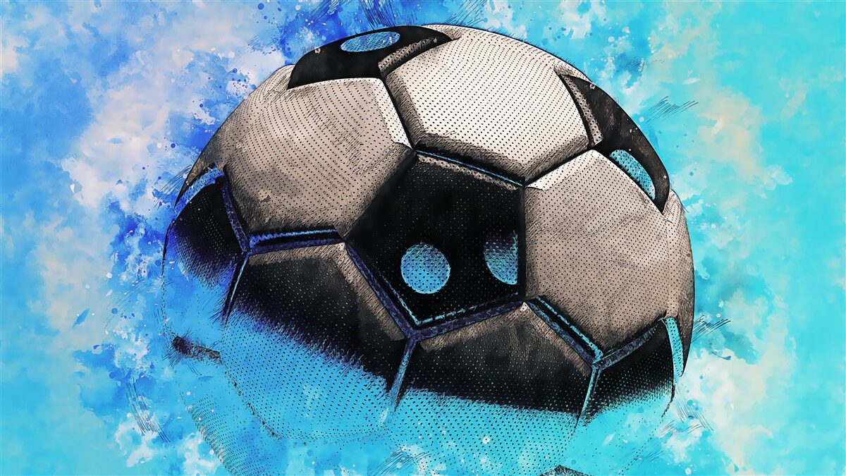 Fototapeten Schneller fliegender Fußball