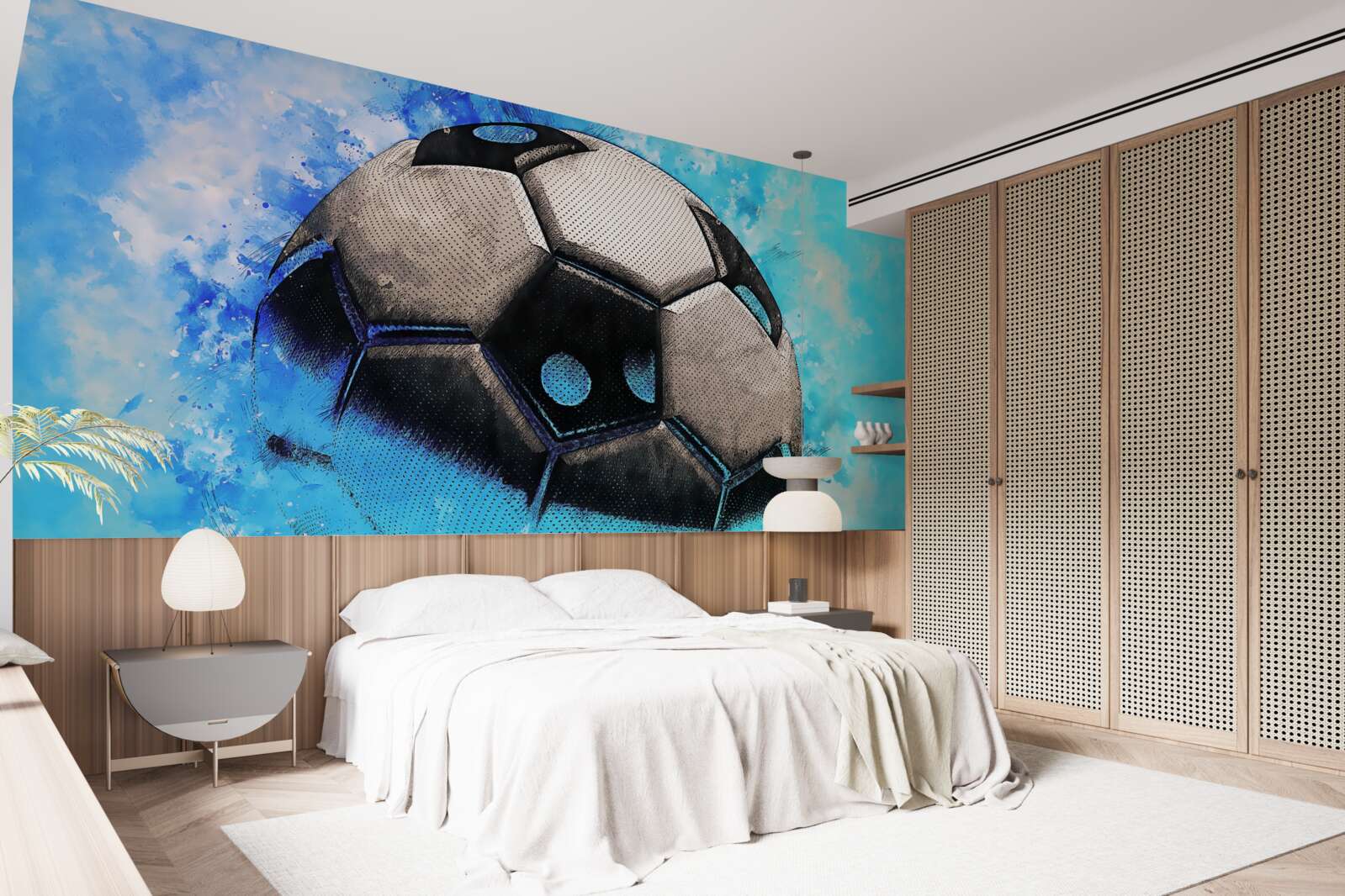 Fototapeten Schneller fliegender Fußball