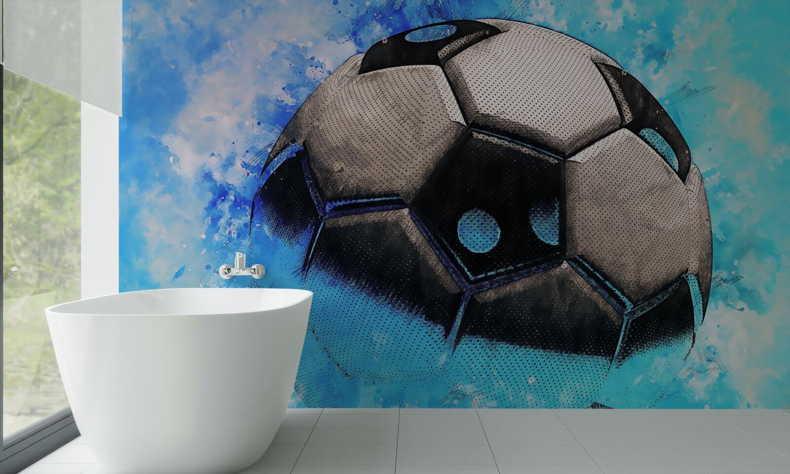 Fototapeten Schneller fliegender Fußball