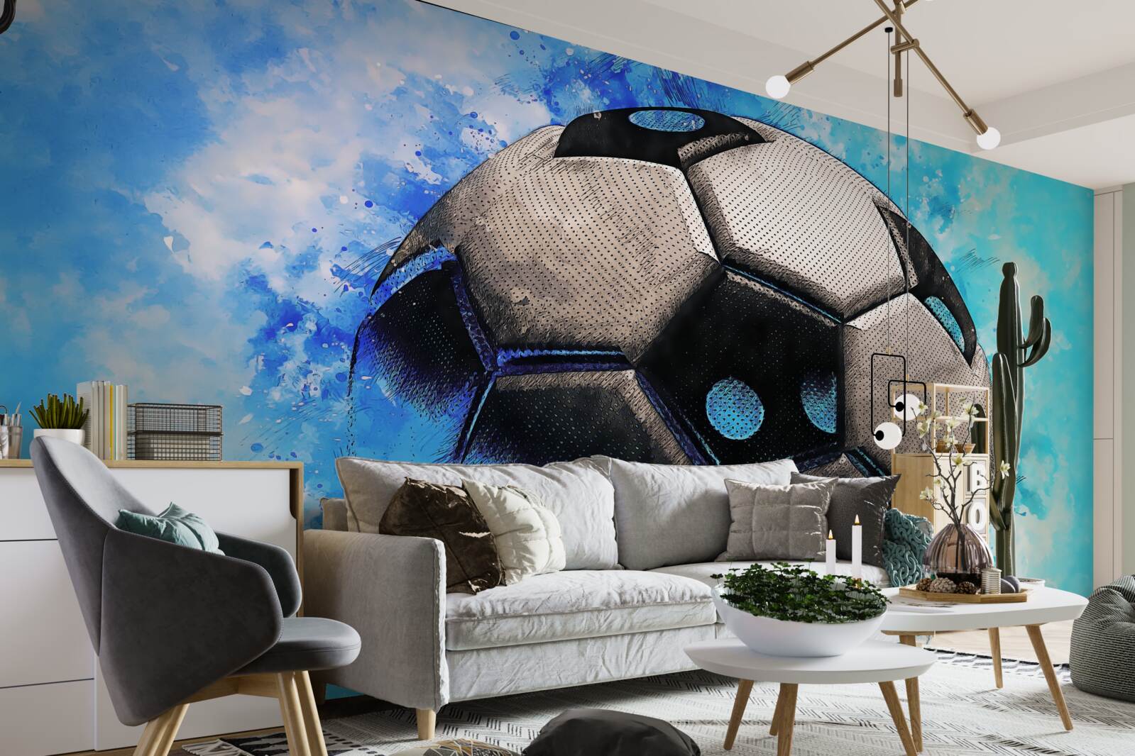 Fototapeten Schneller fliegender Fußball