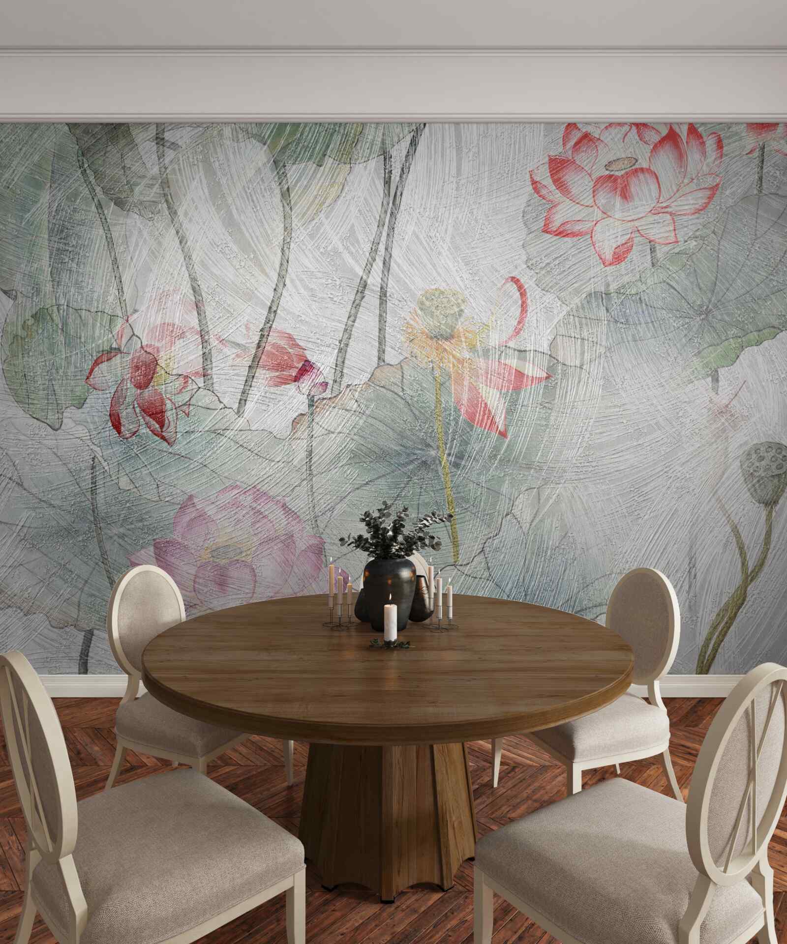 Fototapeten Mit Aquarell bemalte Maku -Blüten