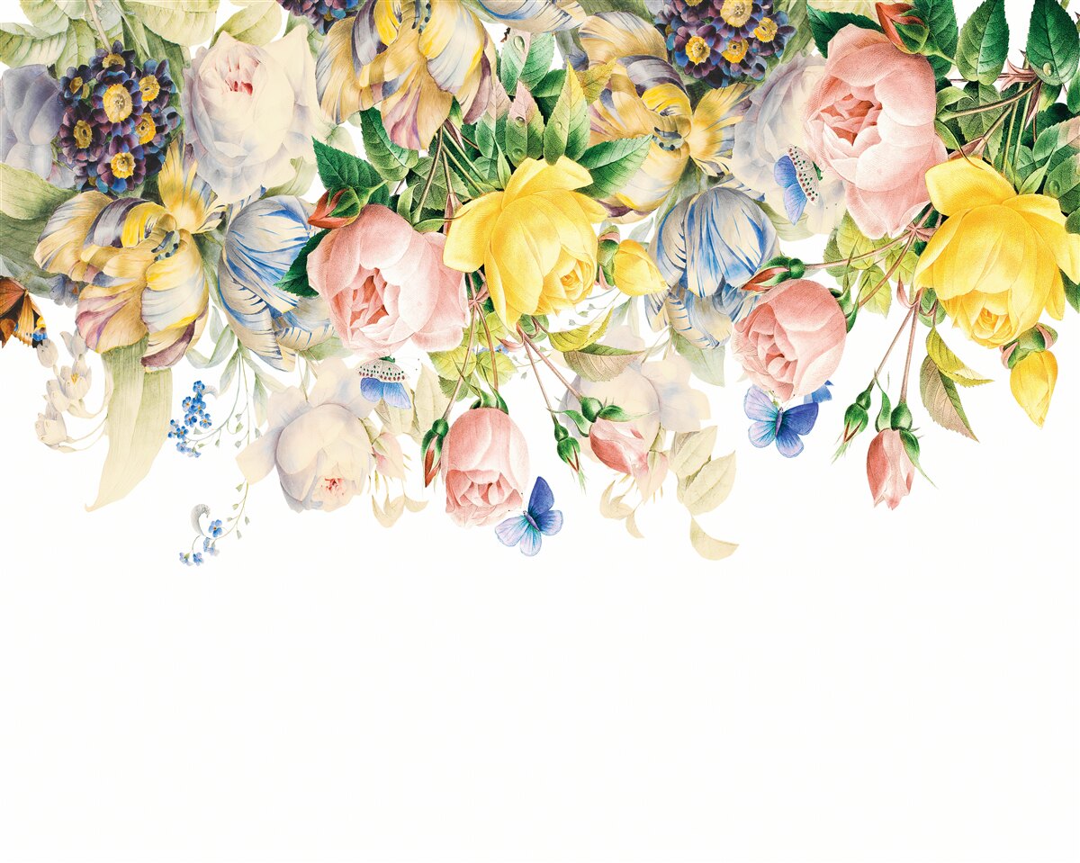 Fototapeten Schöne Komposition von Blumen und Knospen