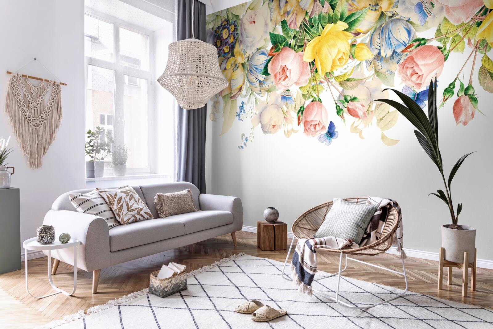 Fototapeten Schöne Komposition von Blumen und Knospen