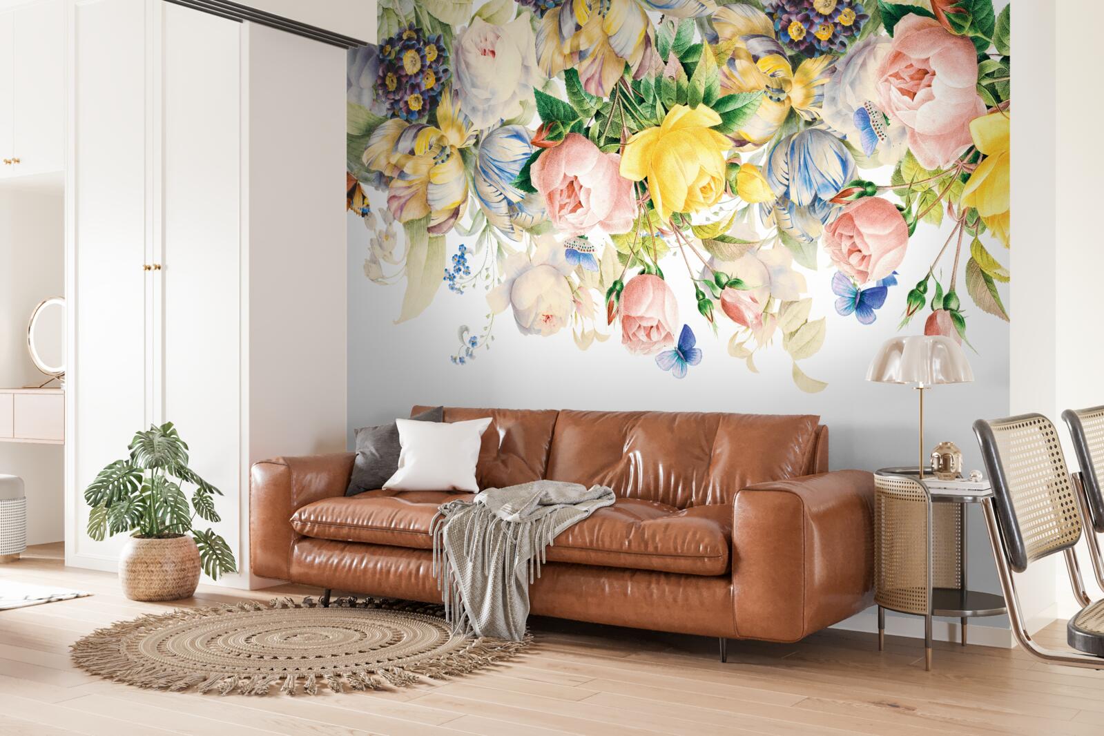 Fototapeten Schöne Komposition von Blumen und Knospen