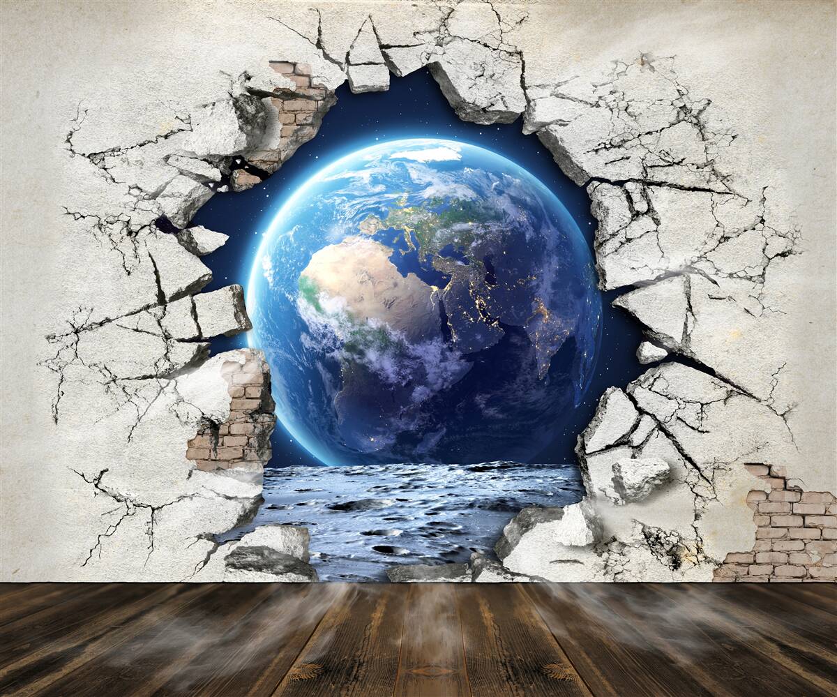 Fototapeten Planet hinter der Wand