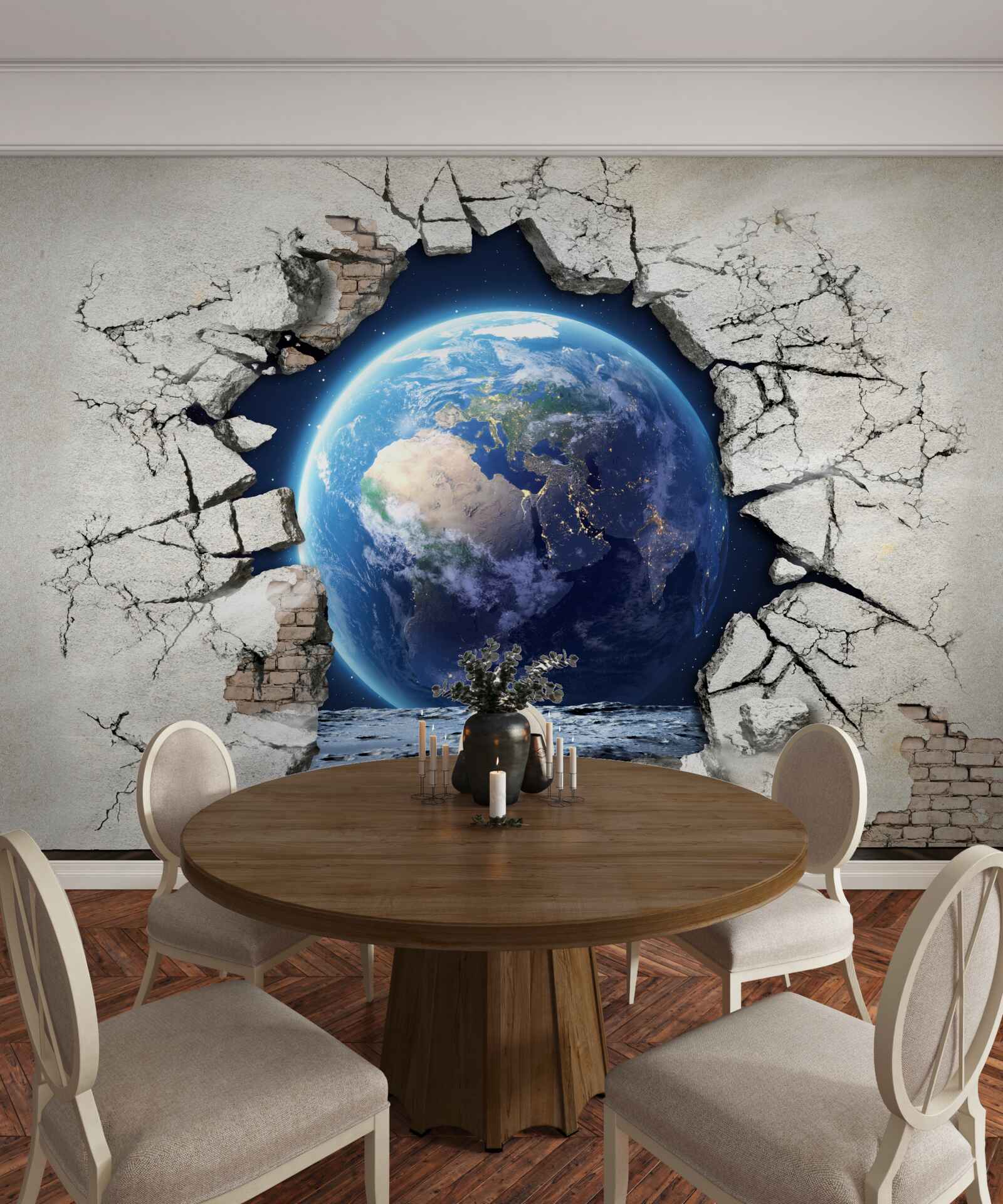 Fototapeten Planet hinter der Wand