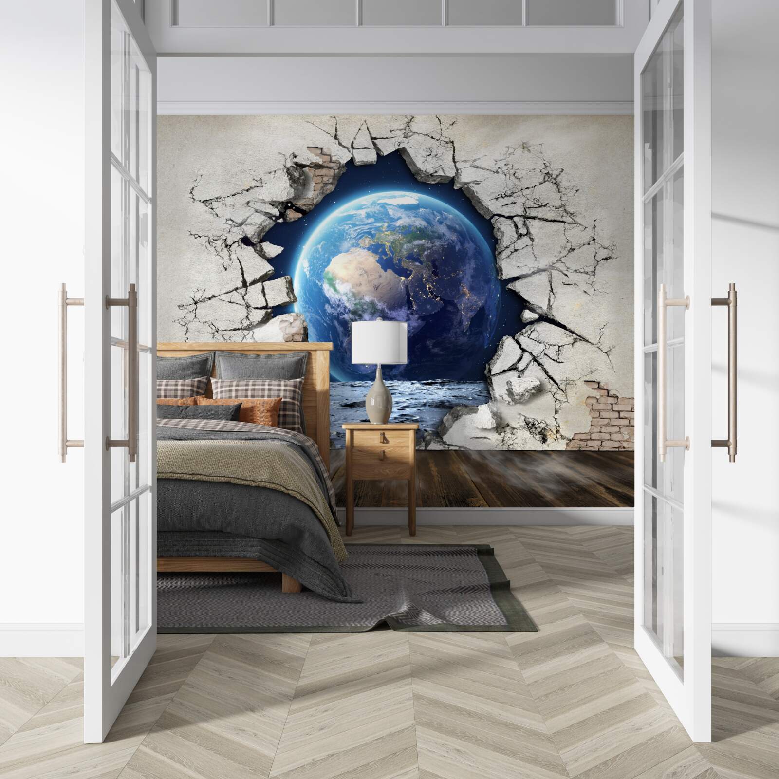 Fototapeten Planet hinter der Wand