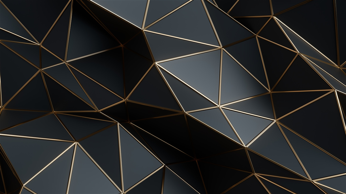 Fototapeten schwarze und goldene 3D -Objekte