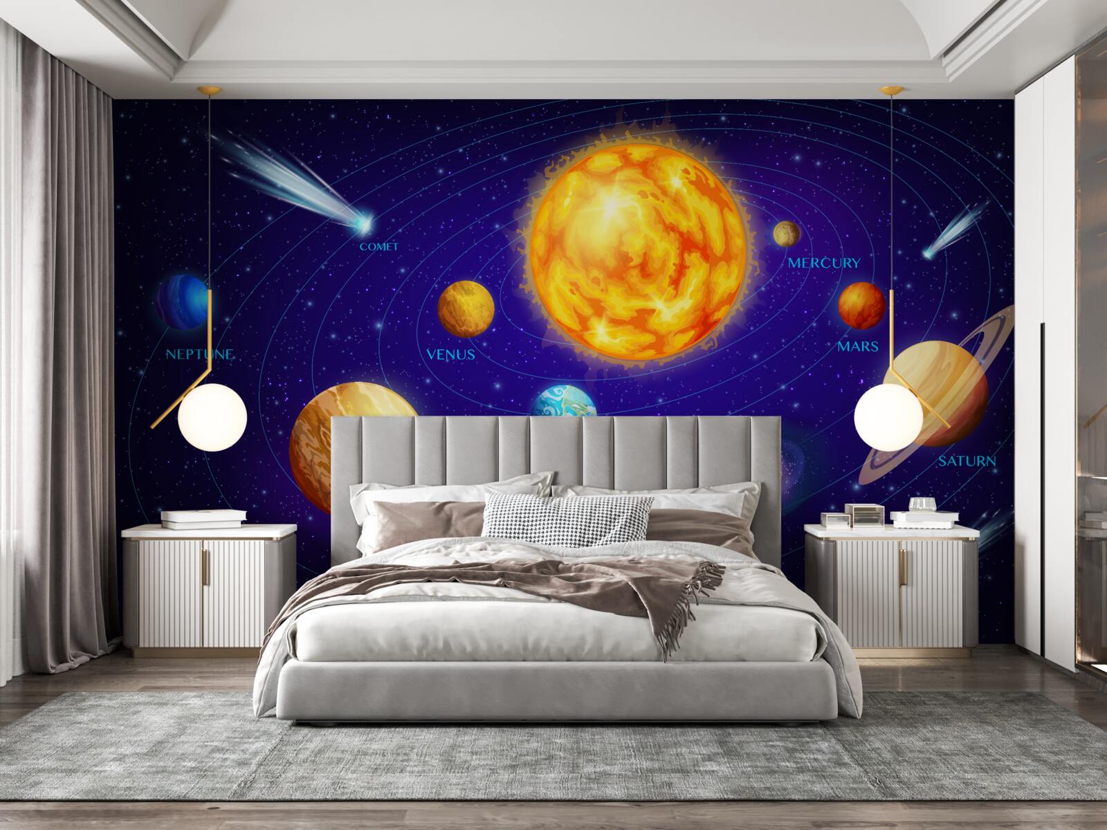 Fototapeten Planetengrößen im Universum