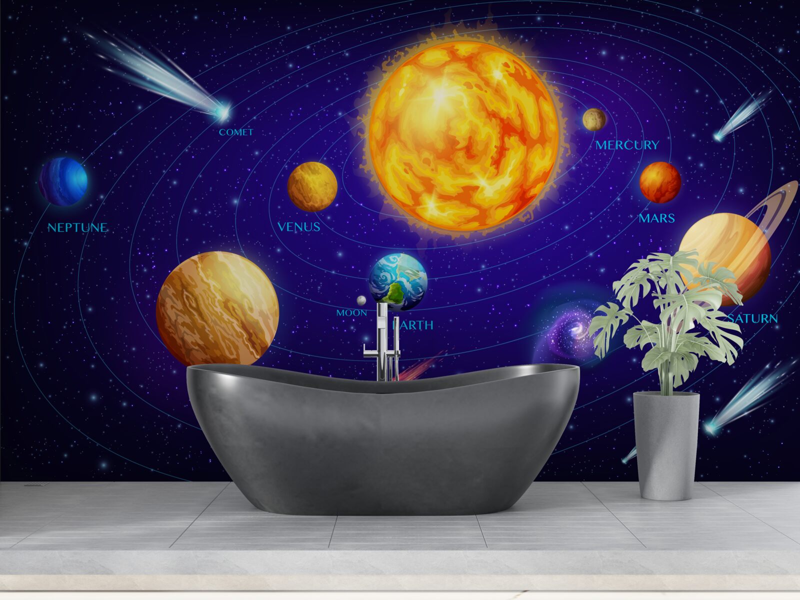 Fototapeten Planetengrößen im Universum