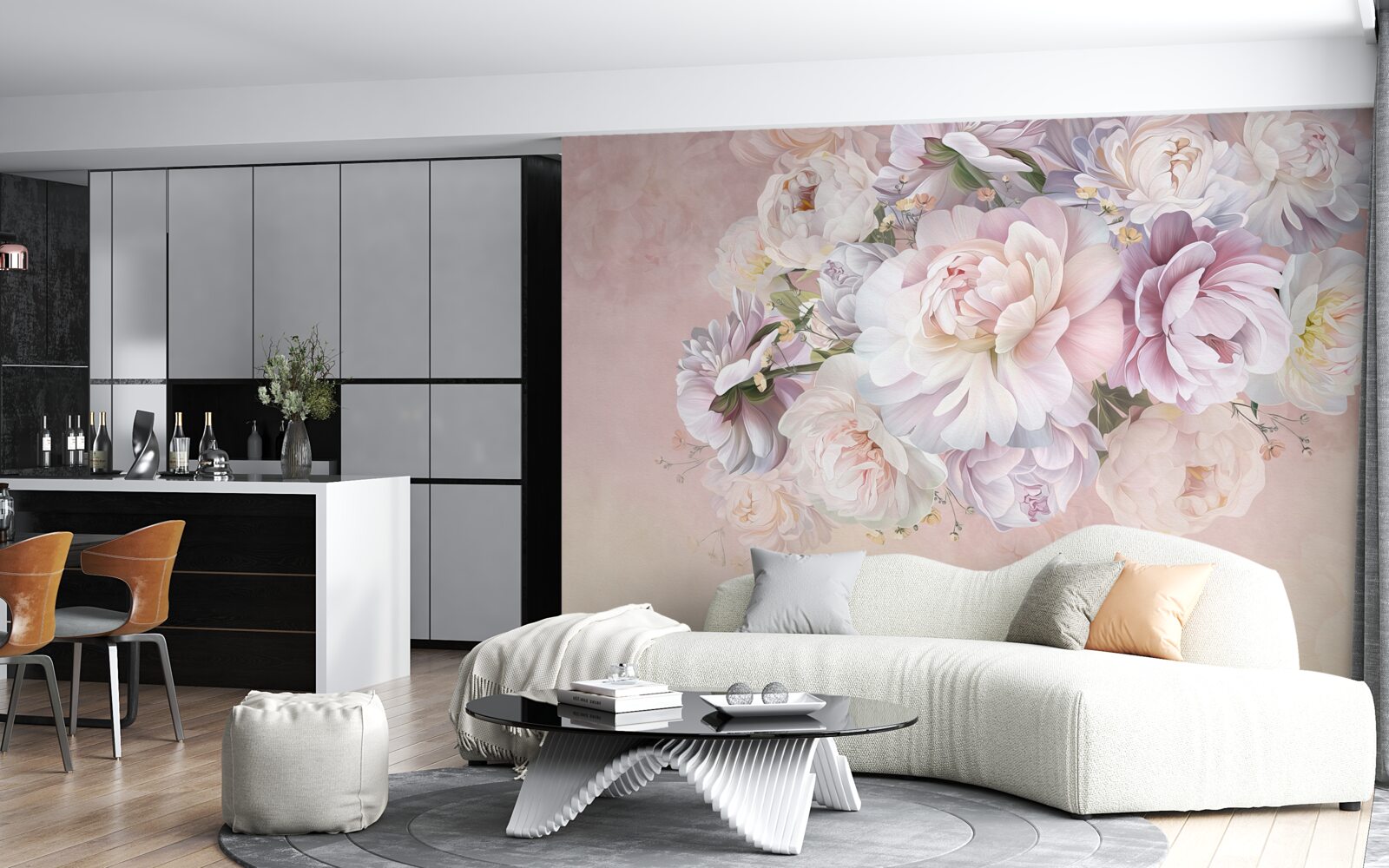 Fototapeten Elegante Komposition von Frühlingsblumen