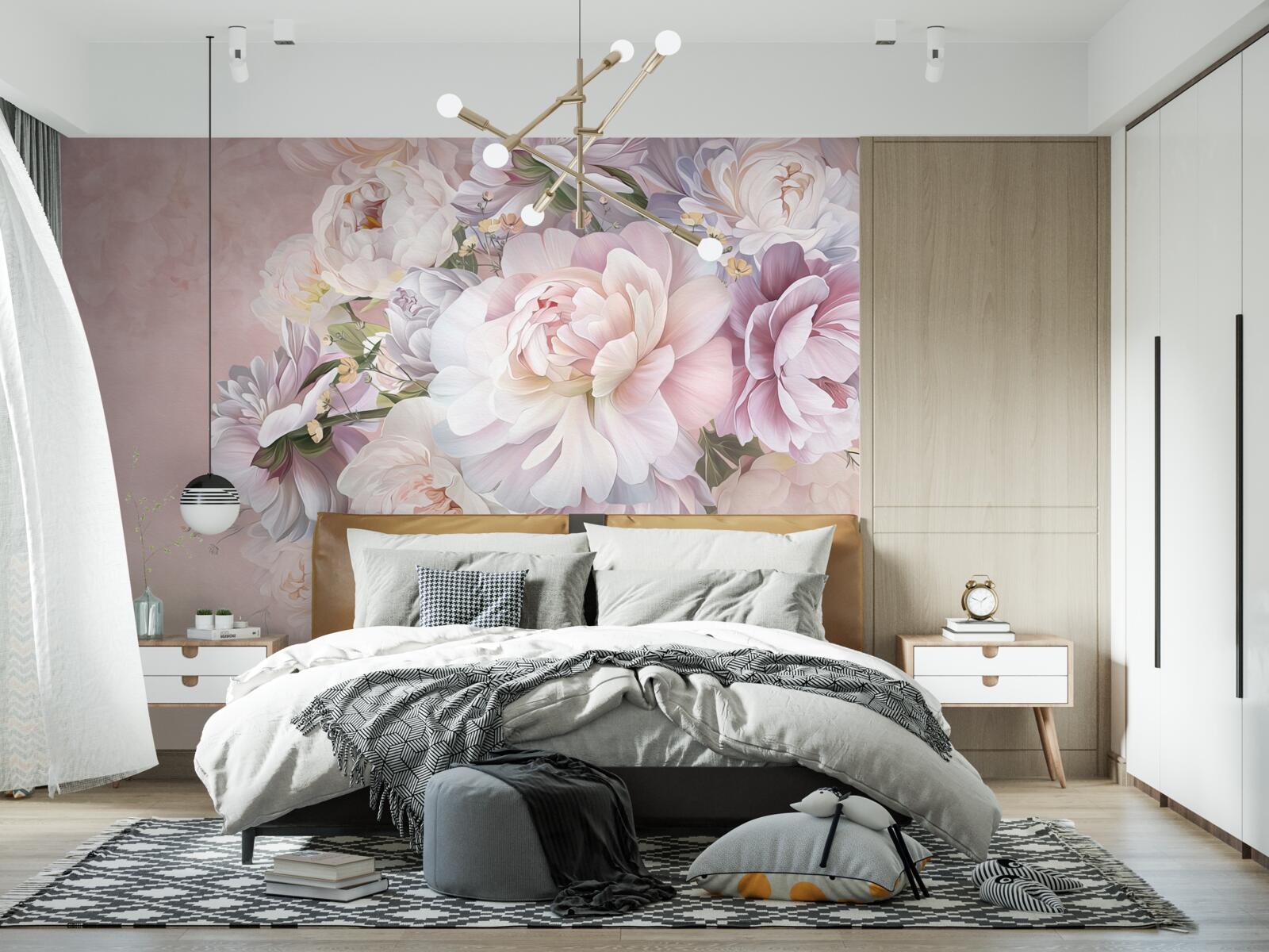 Fototapeten Elegante Komposition von Frühlingsblumen