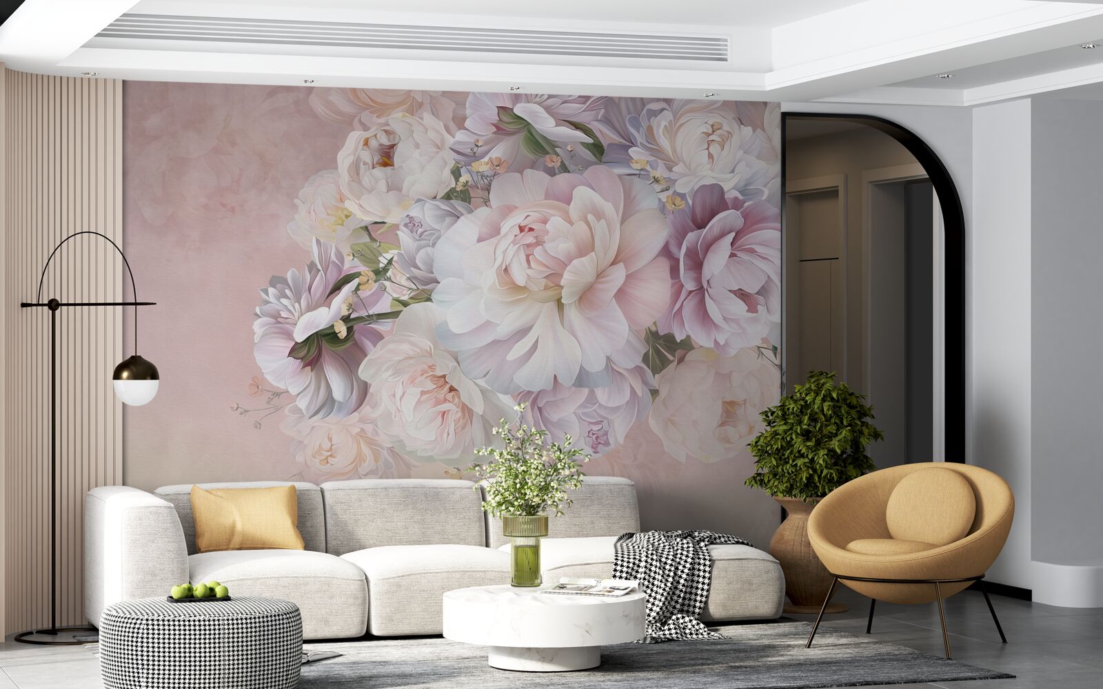 Fototapeten Elegante Komposition von Frühlingsblumen