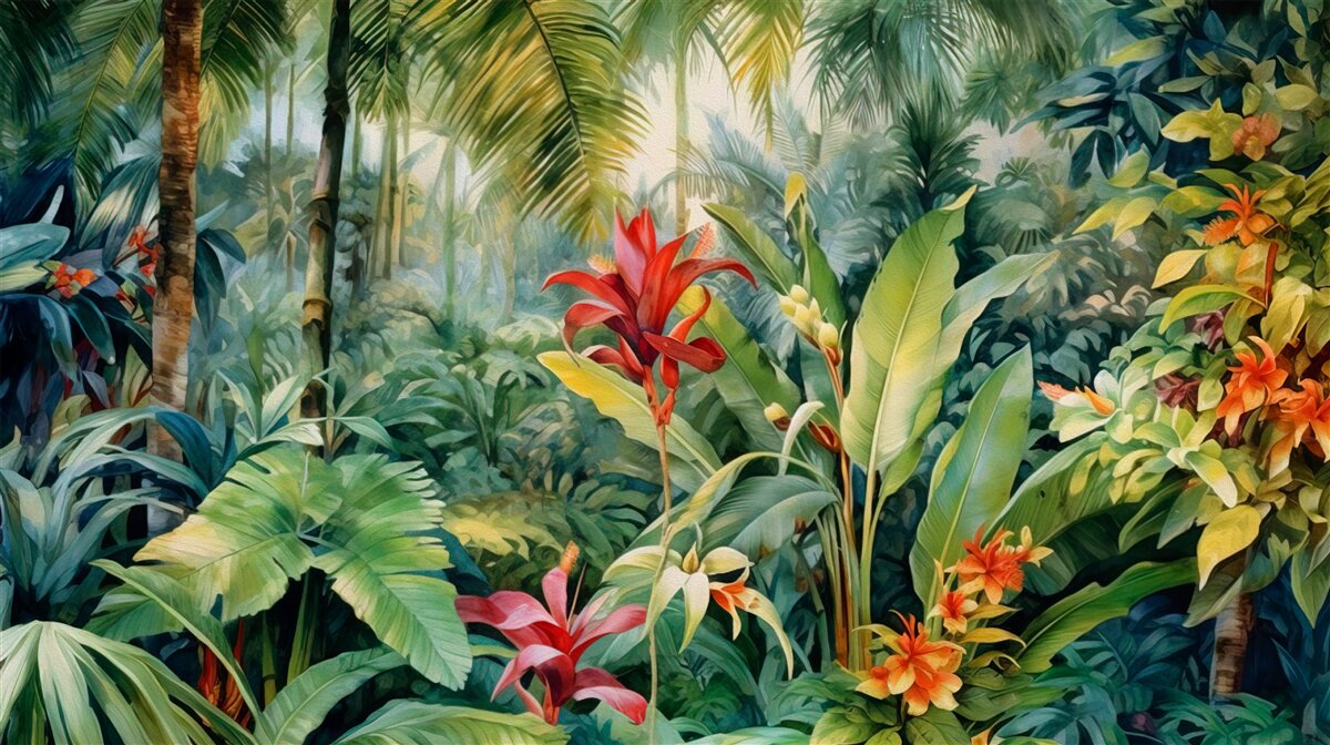 Fototapeten Erstaunliche Vielfalt der tropischen Flora