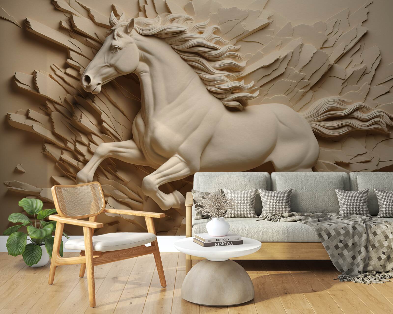 Fototapeten 3D -Bild eines laufenden Pferdes