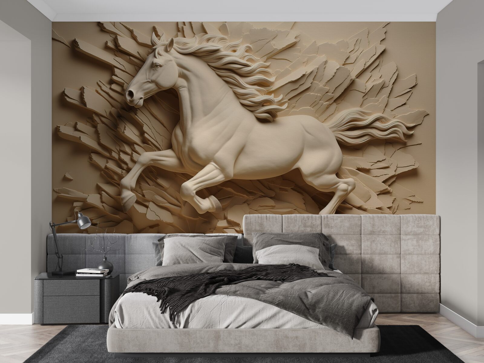 Fototapeten 3D -Bild eines laufenden Pferdes