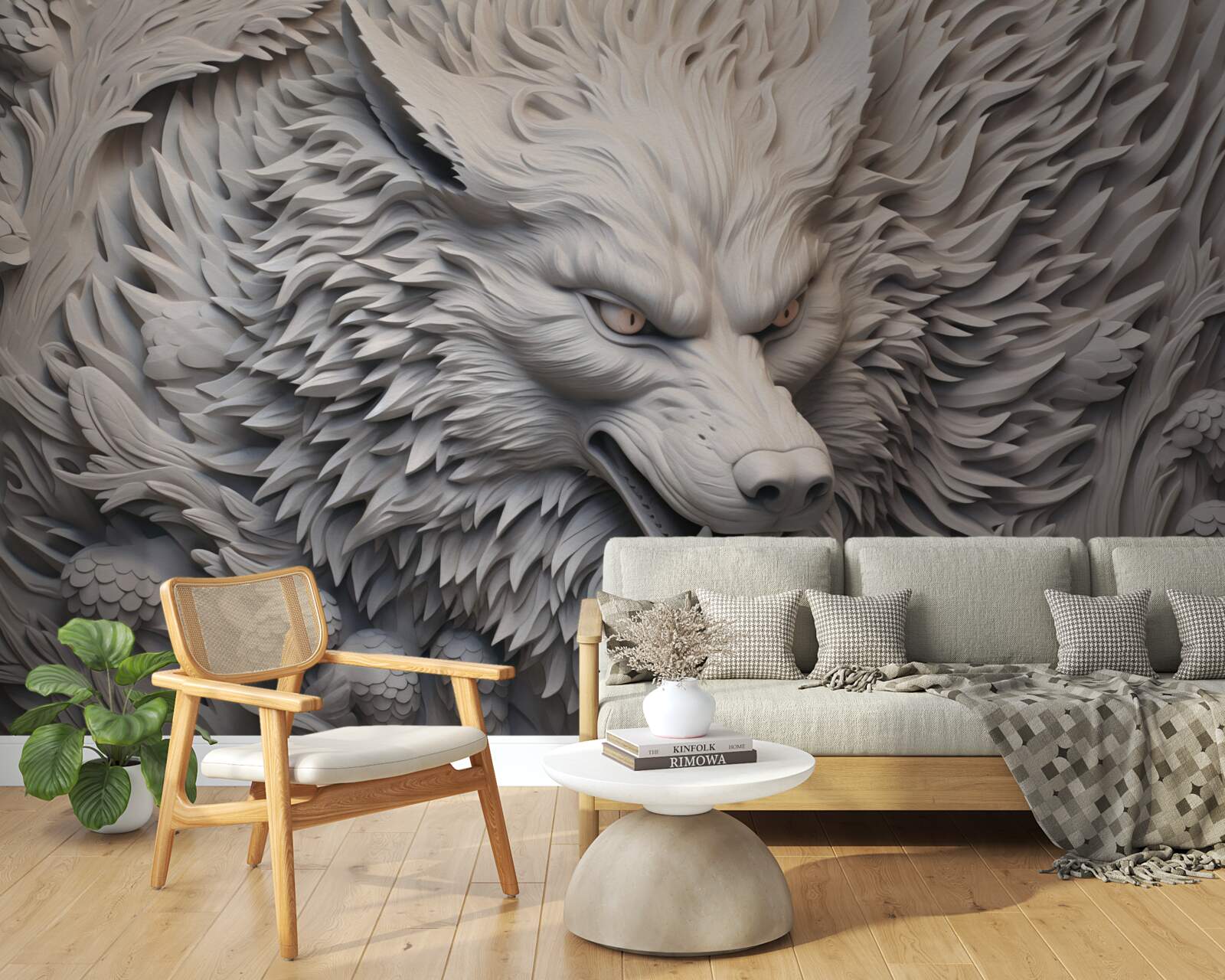Fototapeten Das kraftvolle Dröhnen des Wolfs erzeugt ein facettenreiches Bild