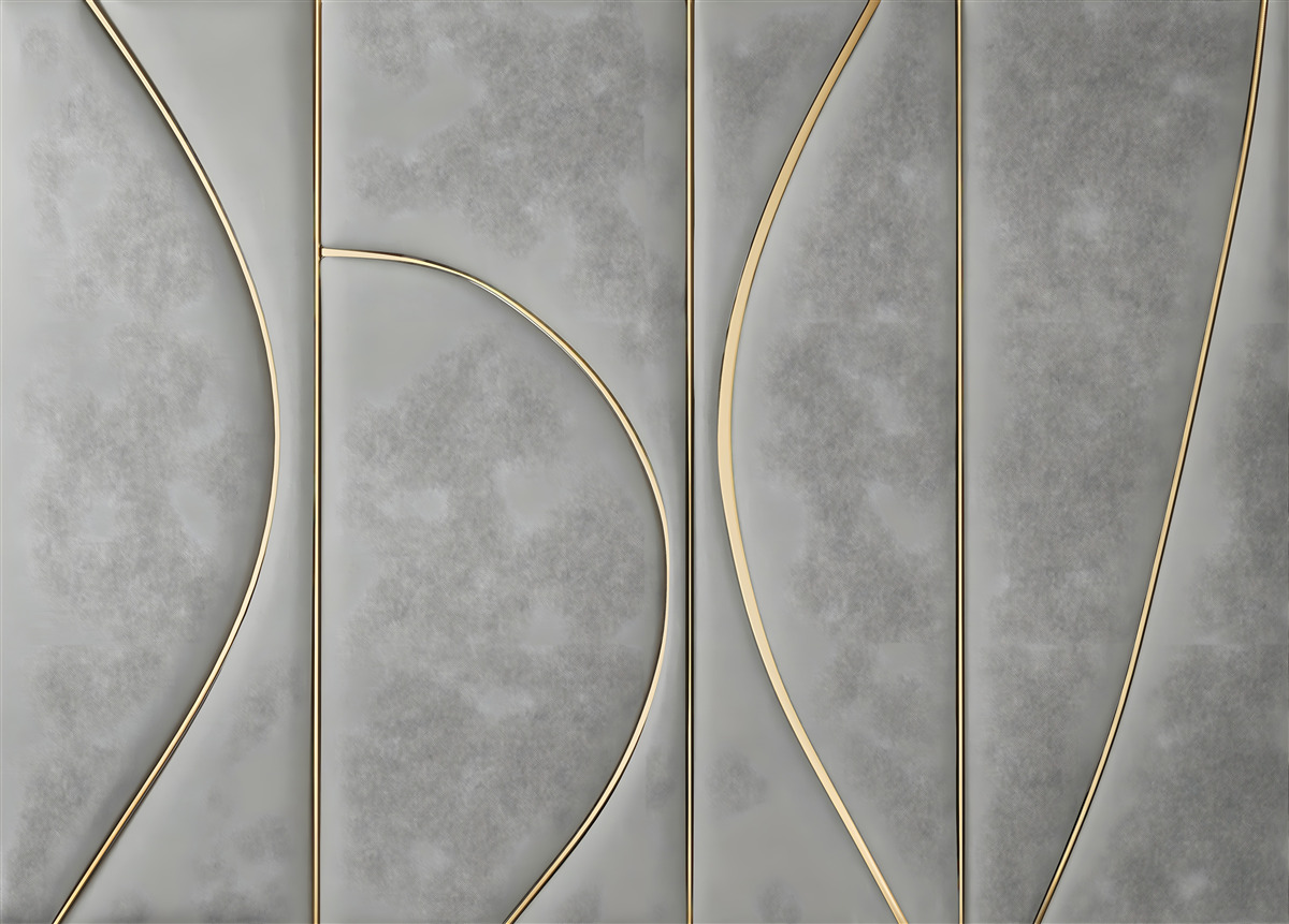 Fototapeten Graue Textur mit goldenen Linien