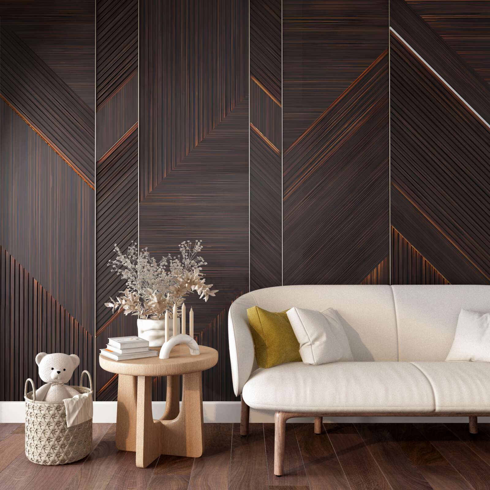 Fototapeten poliertes Dark Parquet Board