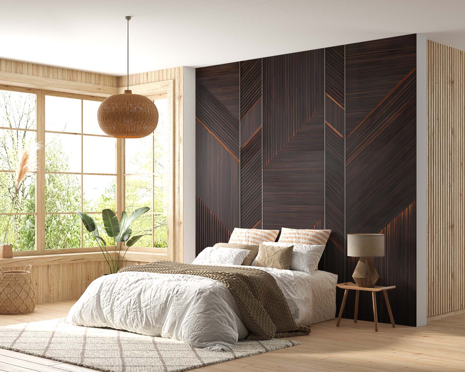 Fototapeten poliertes Dark Parquet Board