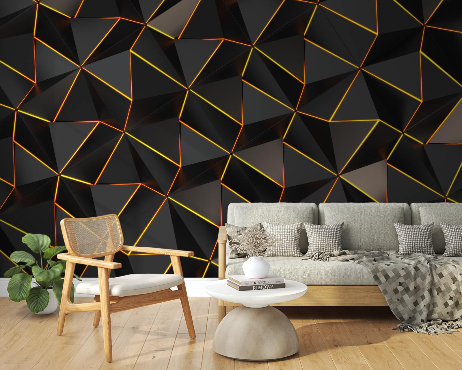 Fototapeten 3D -Pyramiden mit Gold