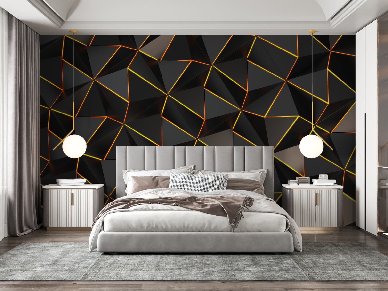 Fototapeten 3D -Pyramiden mit Gold