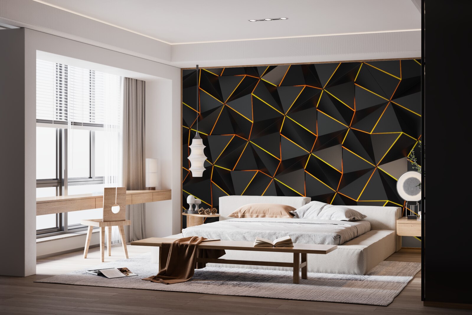 Fototapeten 3D -Pyramiden mit Gold