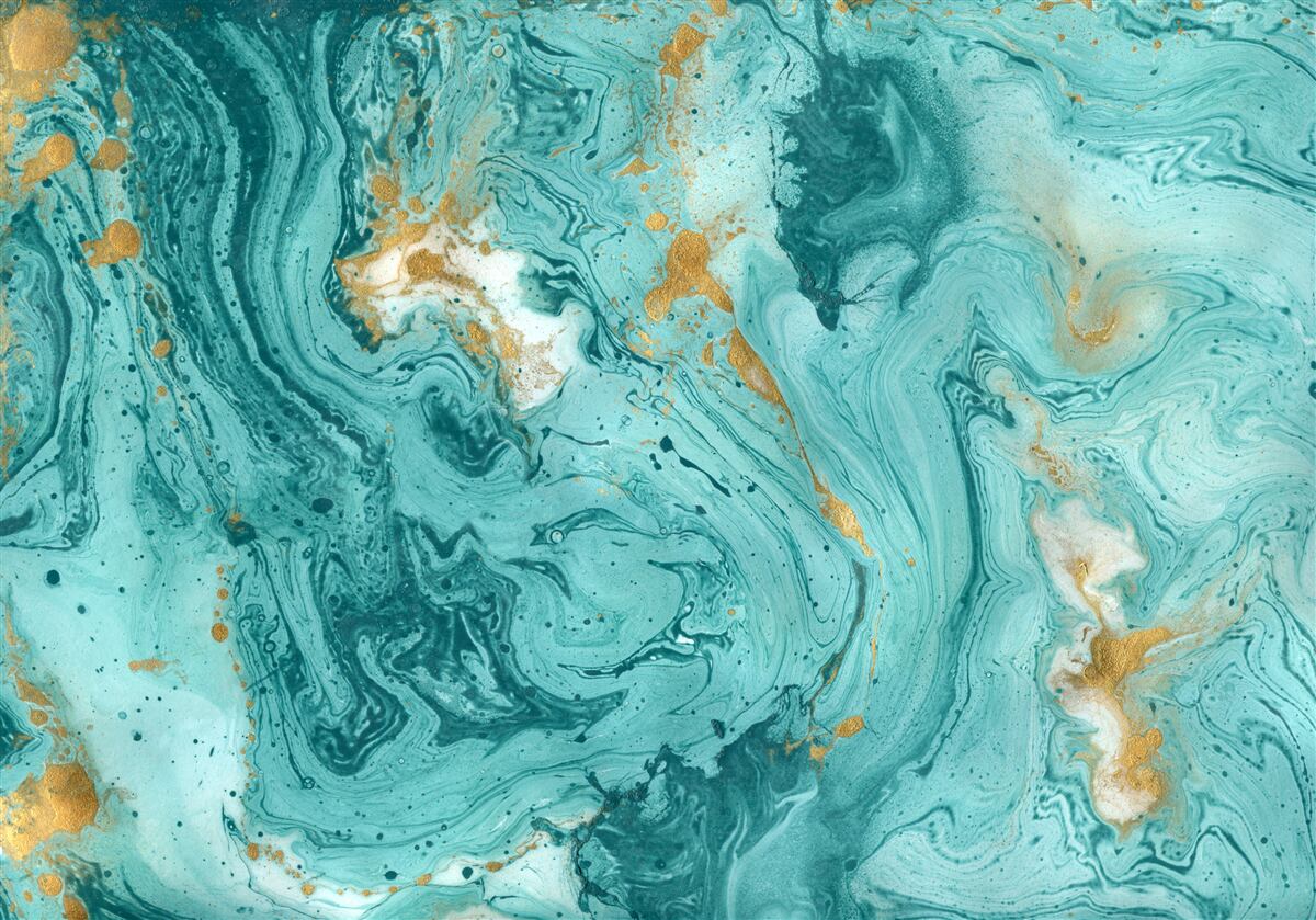 Fototapeten hellblaue Muster auf Marmor