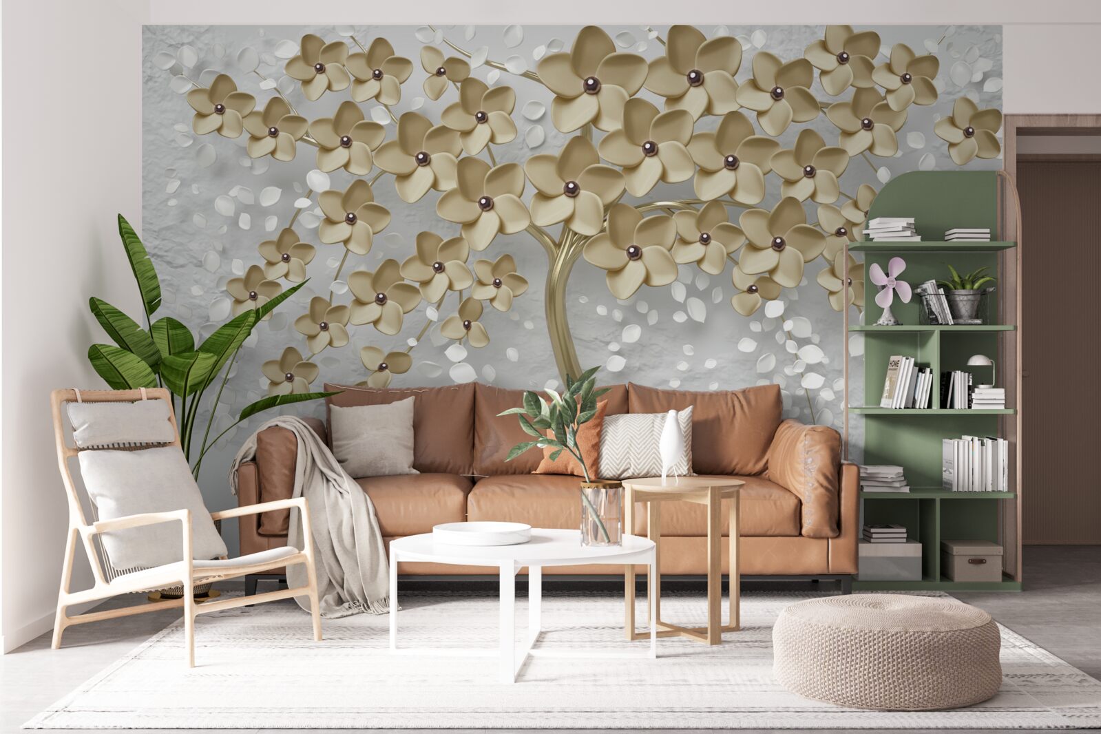 Fototapeten Ein Baum mit goldenen Blüten übersät