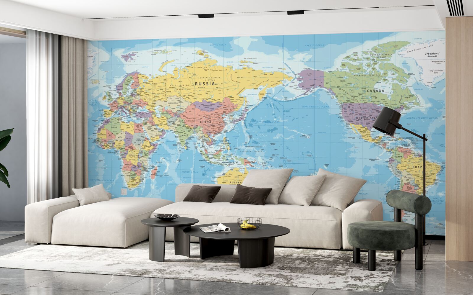 Fototapeten Die aktuelle Karte der Welt aus politischer Sicht