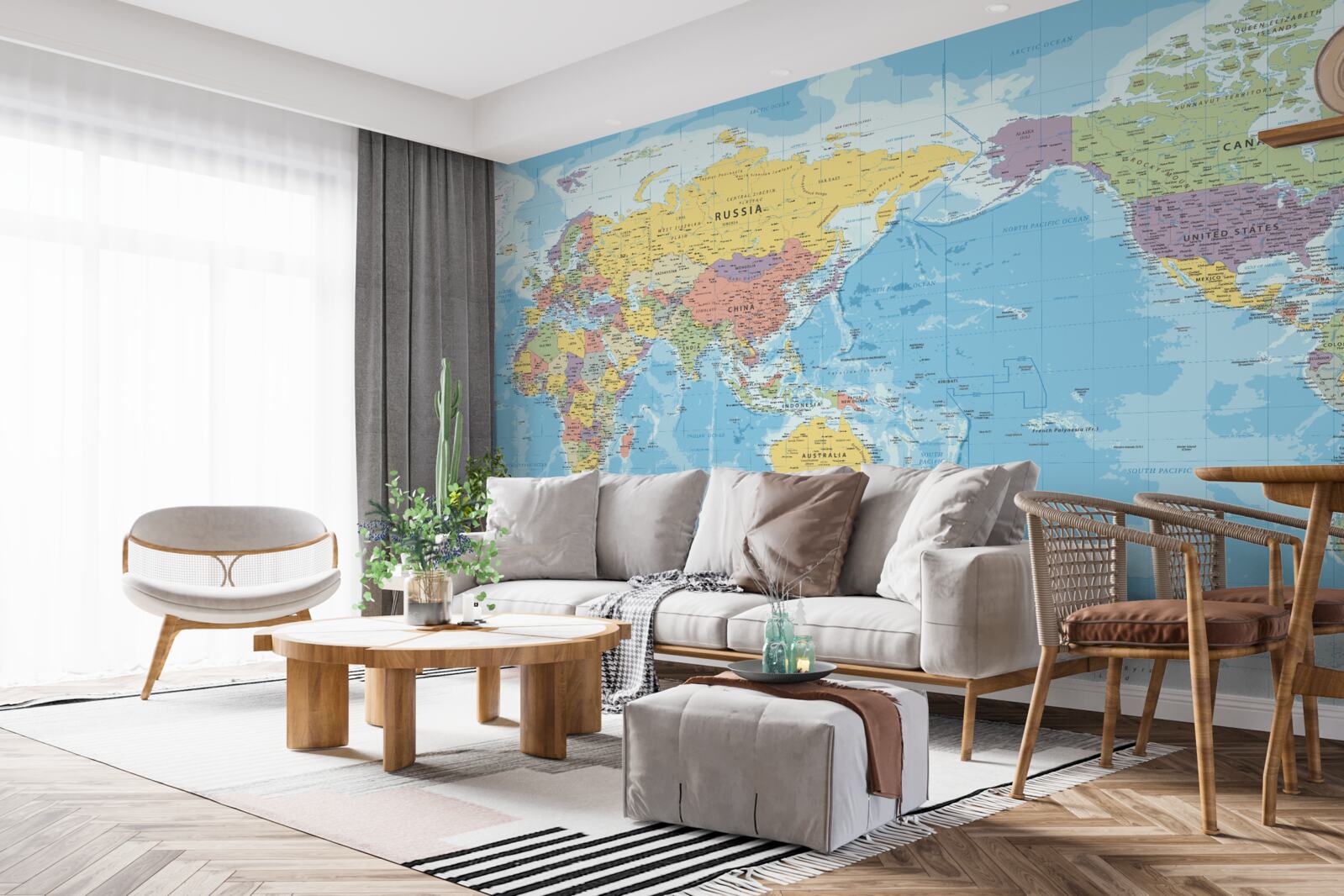 Fototapeten Die aktuelle Karte der Welt aus politischer Sicht