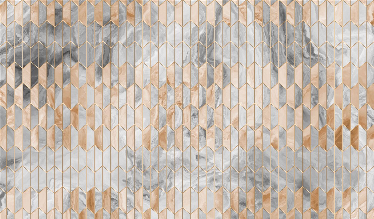 Fototapeten Geometrische Goldgrau-Komposition auf einer Marmoroberfläche