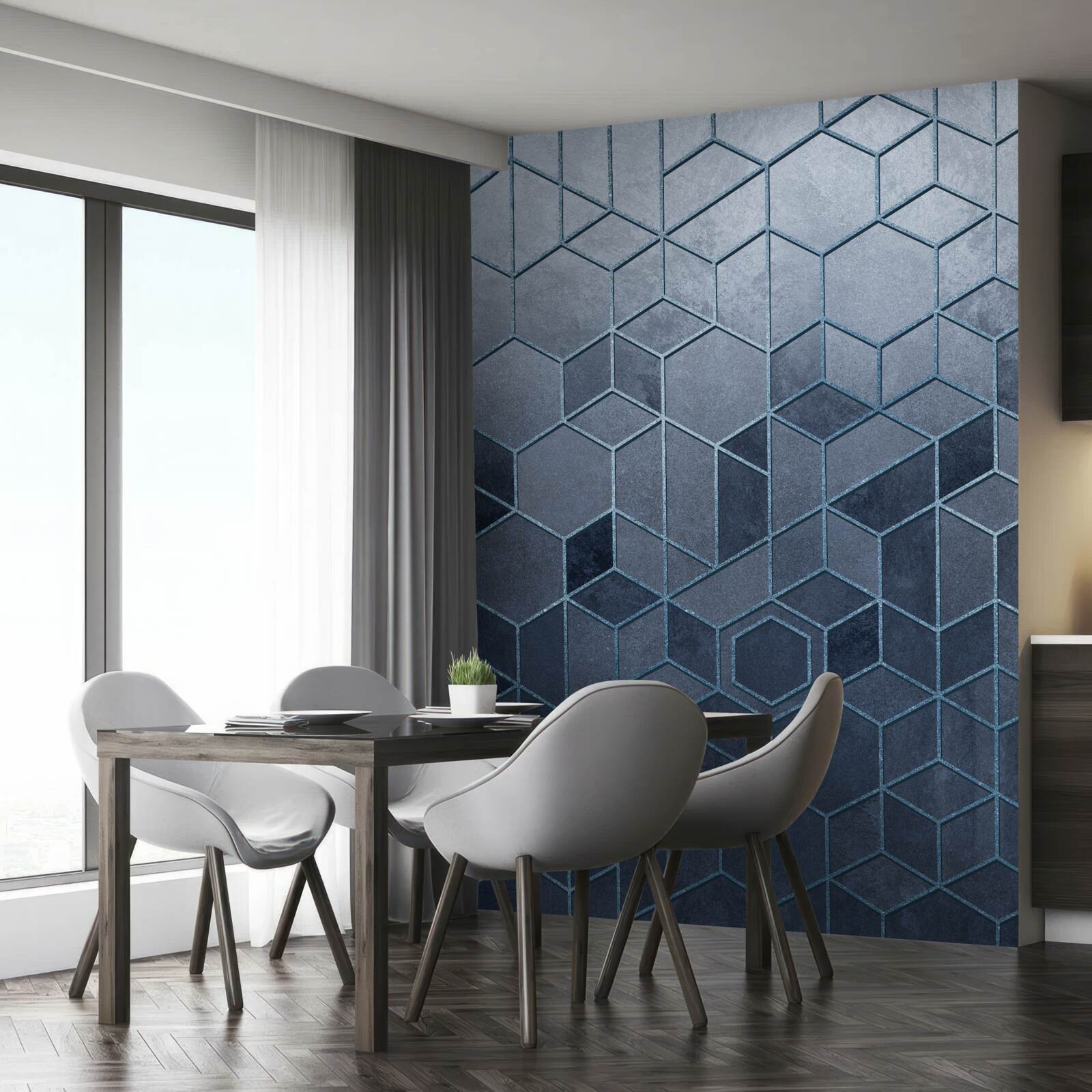 Fototapeten Geometrie exquisiter grauer Marmor
