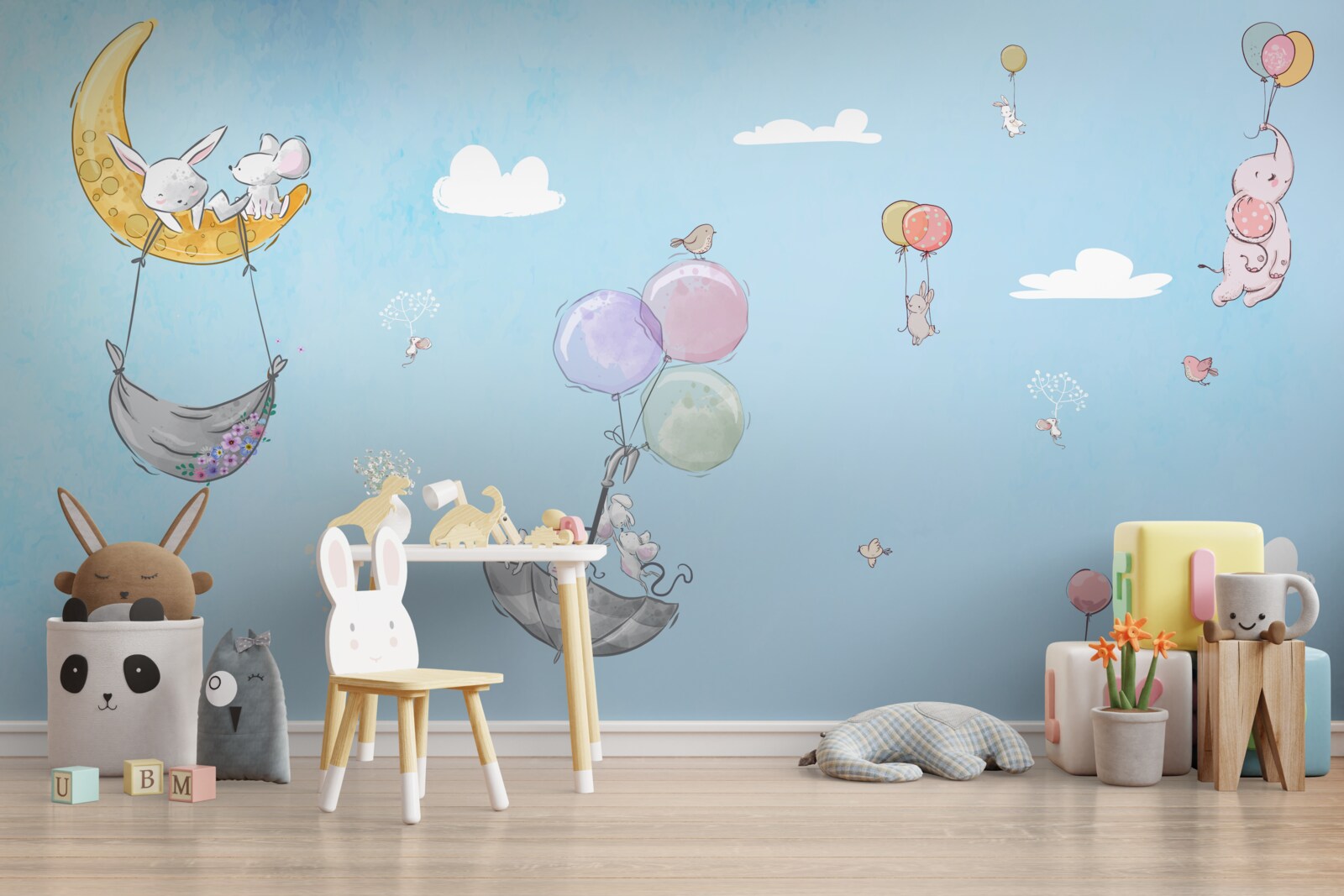 Fototapeten Luftballons und Tiere