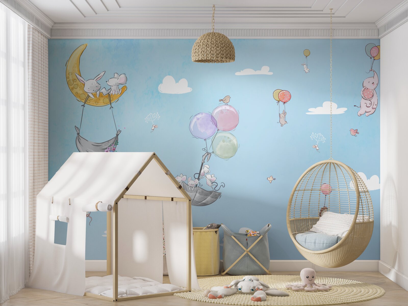 Fototapeten Luftballons und Tiere