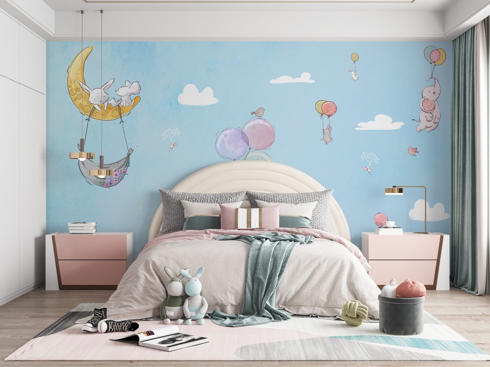 Fototapeten Luftballons und Tiere