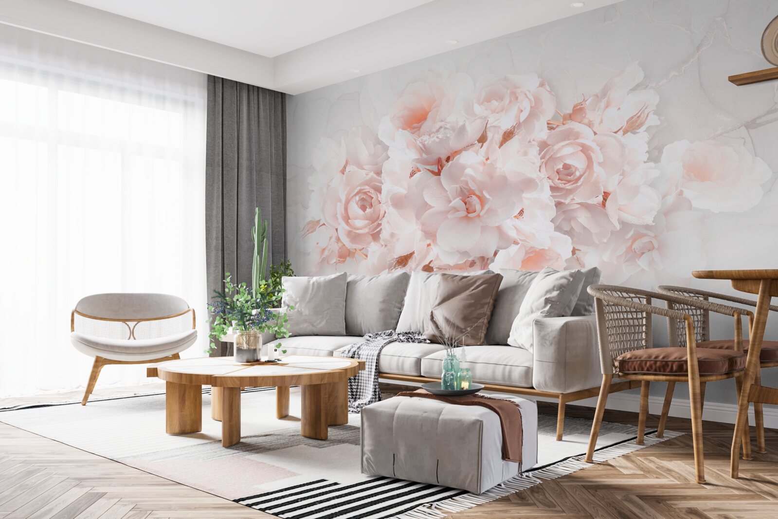 Fototapeten Zusammensetzung exquisiter Pfingstrosen