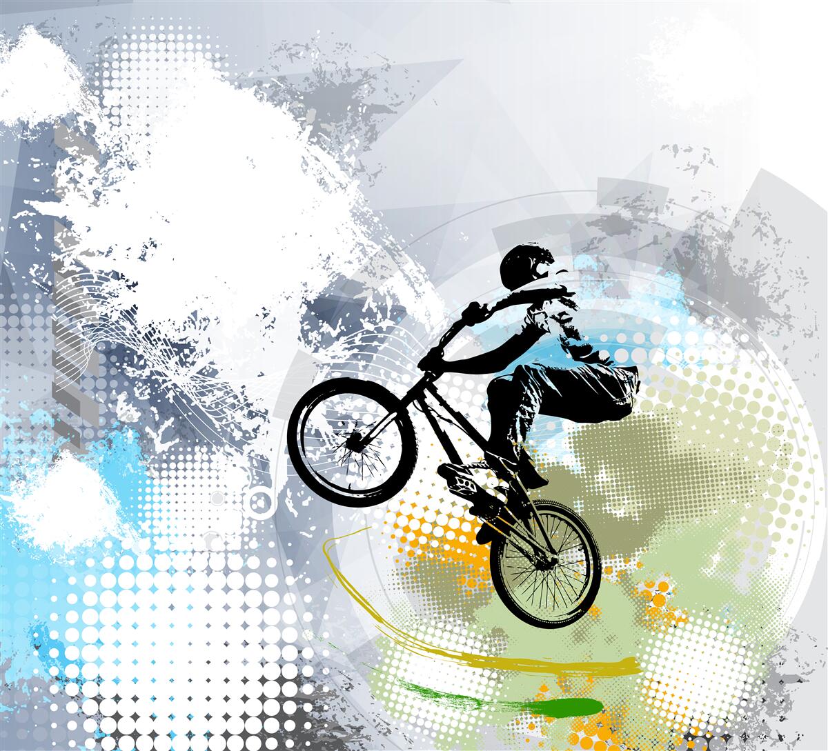 Fototapeten Motorradfahrer Graffiti