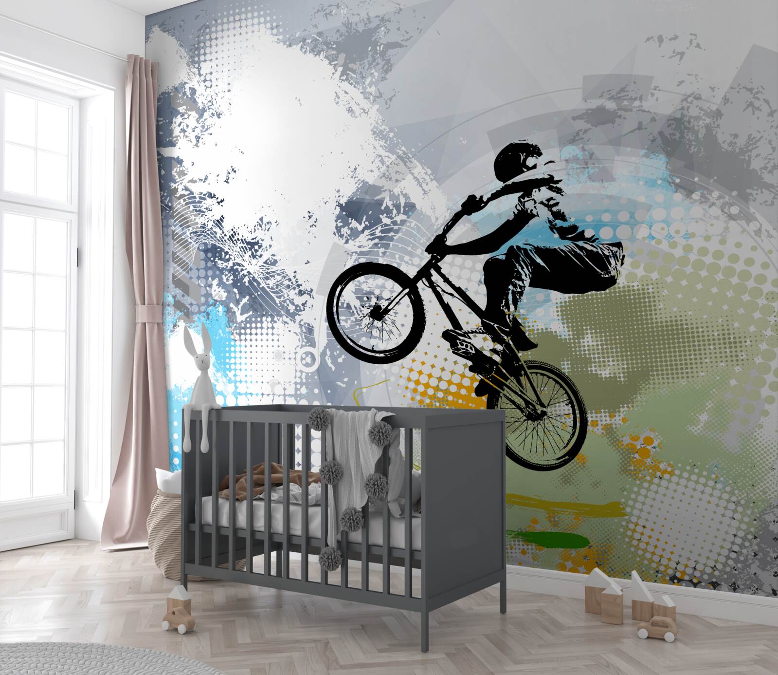 Fototapeten Motorradfahrer Graffiti